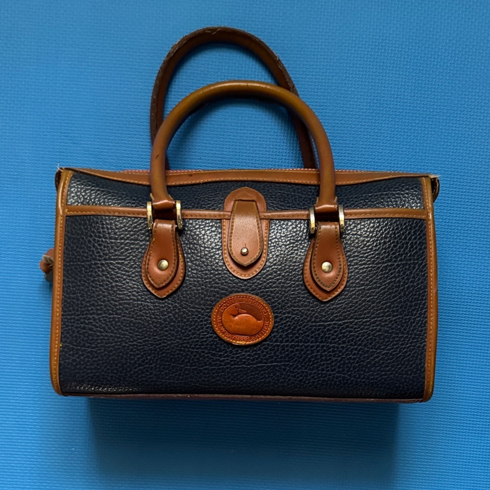 Dooney & Bourke Vintage Blue and Brown Satchel
